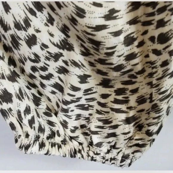 Anthropologie Women’s Animal Leopard Print Balloon Sleeve Top Blouse Cream Sz S - Picture 5 of 9